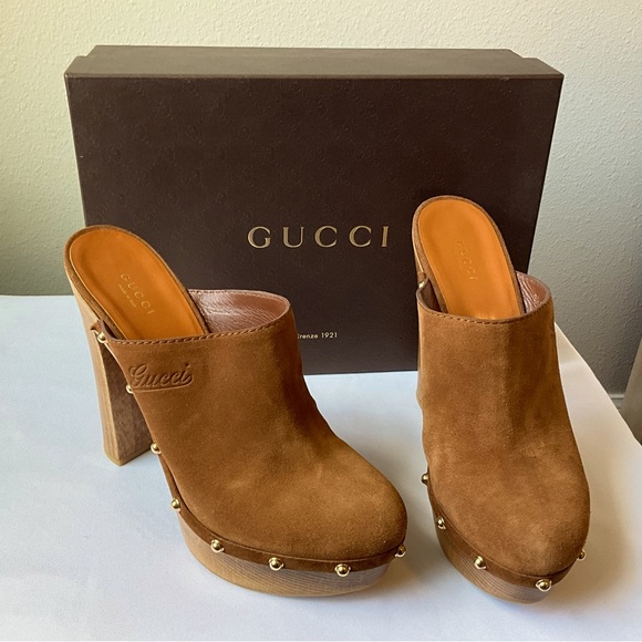 Gucci Suede Clogs - Picture 10 of 10